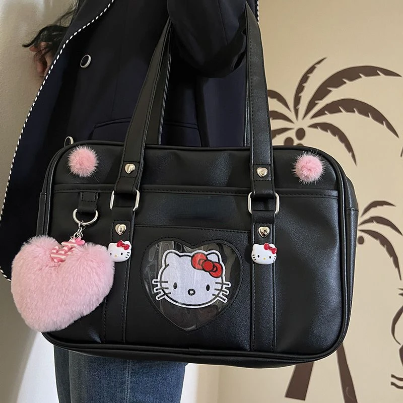 

Sanrio Hello Kitty JK Uniform Bag Girls Cute Backpack Y2k Hot Girl Student Commuting Large Capacity Portable Hand Tote Bag