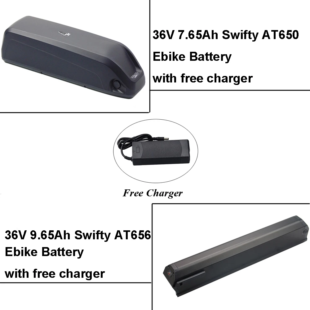 Electric Bike Integrated Battery 36V 7.65Ah 9.65Ah 10Ah Lithium Ebike Battery for Swifty AT650 AT656 E-Bike