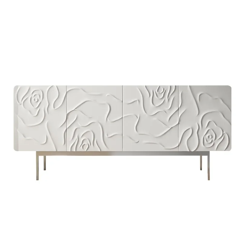 

Розовый рельефный кремовый боковой шкаф для хранения, большое пространство, чайный шкаф, кухонные шкафы, буфет