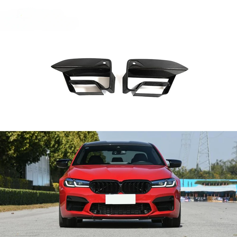 Dry carbon Front Fog Light Cover Fins Splitter For BMW F90 M5 Sedan 2021-2024