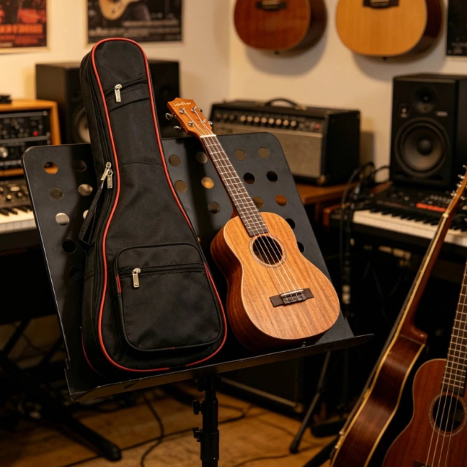 Ukulele Gig Bag Portable Ukulele Case with Pocket Guitar Gig Bag with Straps Travel-Friendly Safeguarding for Students, Lessons