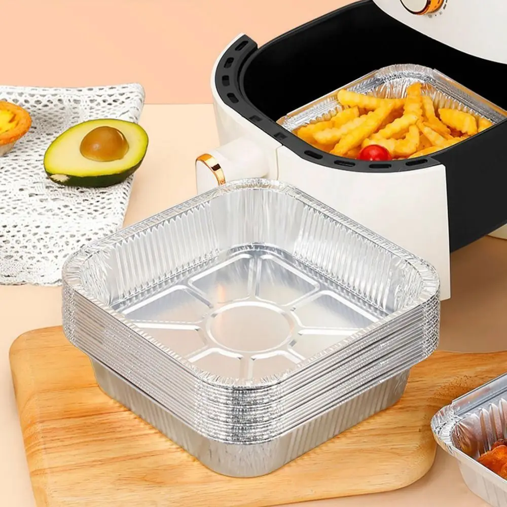 20/30Pcs Disposable Aluminum Tin Foil Baking Pans 6/7/8/9 Inch Food Grade Foil Pans Practical Sliver Aluminum Trays Meatloaf