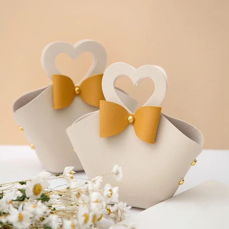 20PCS Leder Geschenk Taschen Bogen Band Verpackung Tasche Hochzeit Gunsten Verteiler Taschen Weihnachten Süßigkeiten Verpackung Box Mini Handtasche – Detail 21