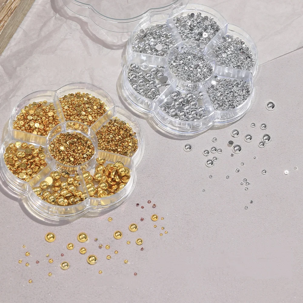 

1 коробка 3D полукруг с плоским дном украшения для дизайна ногтей смешанного размера серебряный жемчуг дизайн ногтей Шарм DIY Роскошные жемчужные аксессуары для маникюра