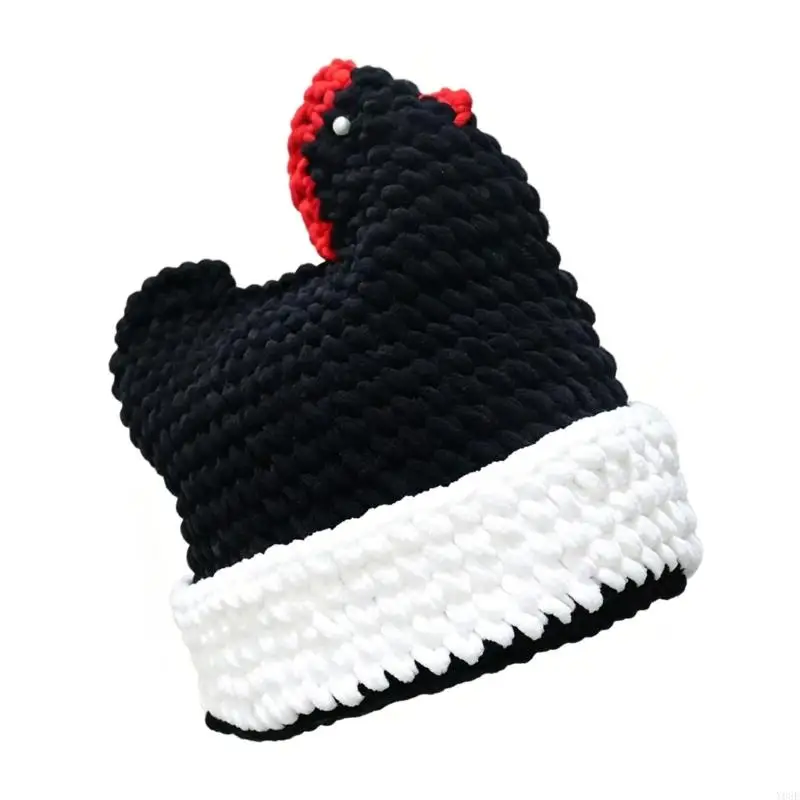 3D Huhn Gestrickte Krempe Für Thanksgiving Party Festival Winter Cosplay Kopfbedeckungen Für Männer Frauen Kinder Kostüm – Detail 10