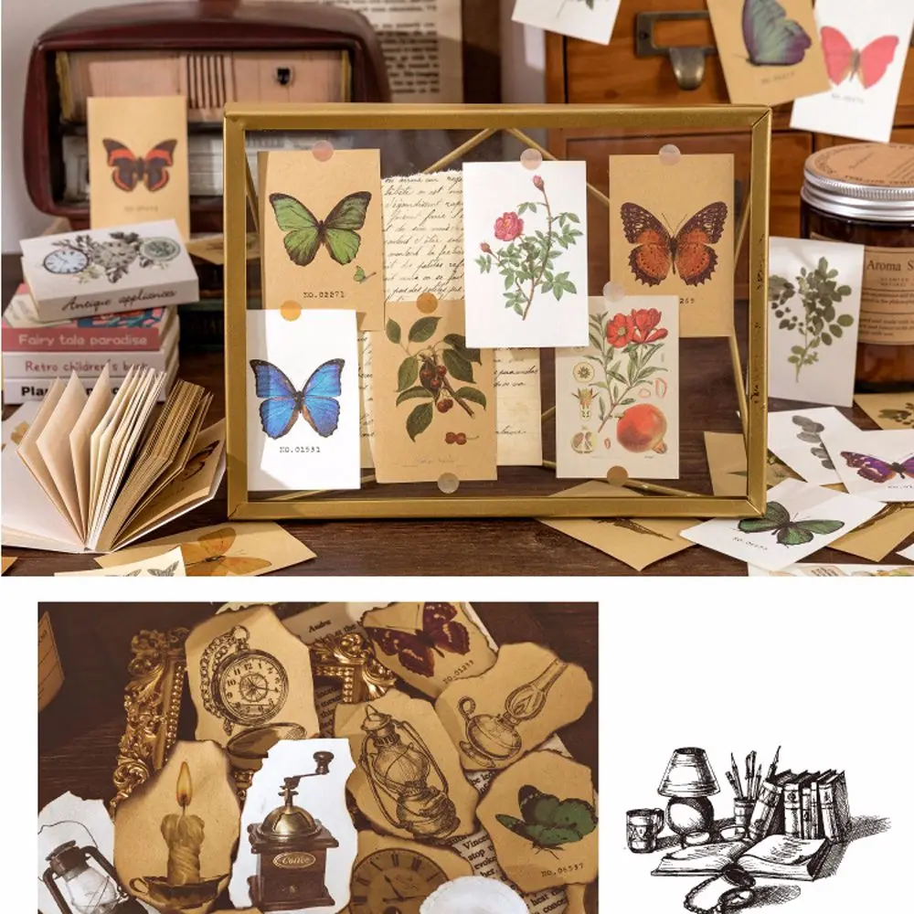 Handbook Decoration Literary Retro DIY Dceor Scrapbooking Stickers Memo Pads Sticky Notes Time show series Journal  Stickers