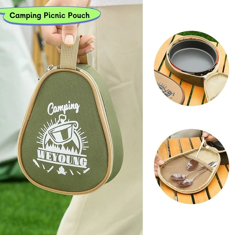 Sierra Bowl Storage Bag Oxford Waterproof Tableware Cups Carrying Case Organizer Outdoor Camping Travel Barbecue Picnic Pouch