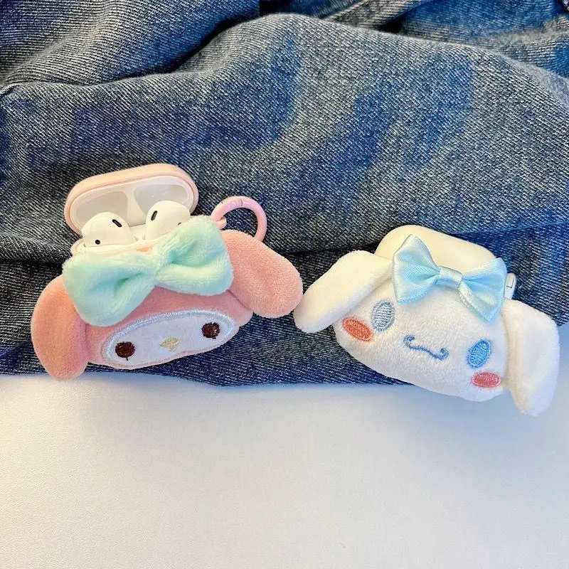 

Наушники Sanrio, милые плюшевые наушники в стиле мимелоди, осень и зима, подходят для Airpods3