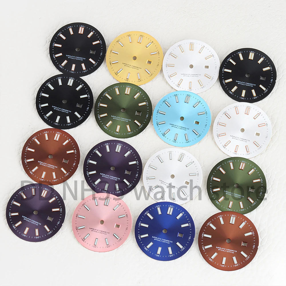 

NH05 25MM Women's Watch Dial Green Luminous Dial Sunburst Fit NH05 NH06 Movement Watch Replacements Fot DATEJUST Lady's Watches