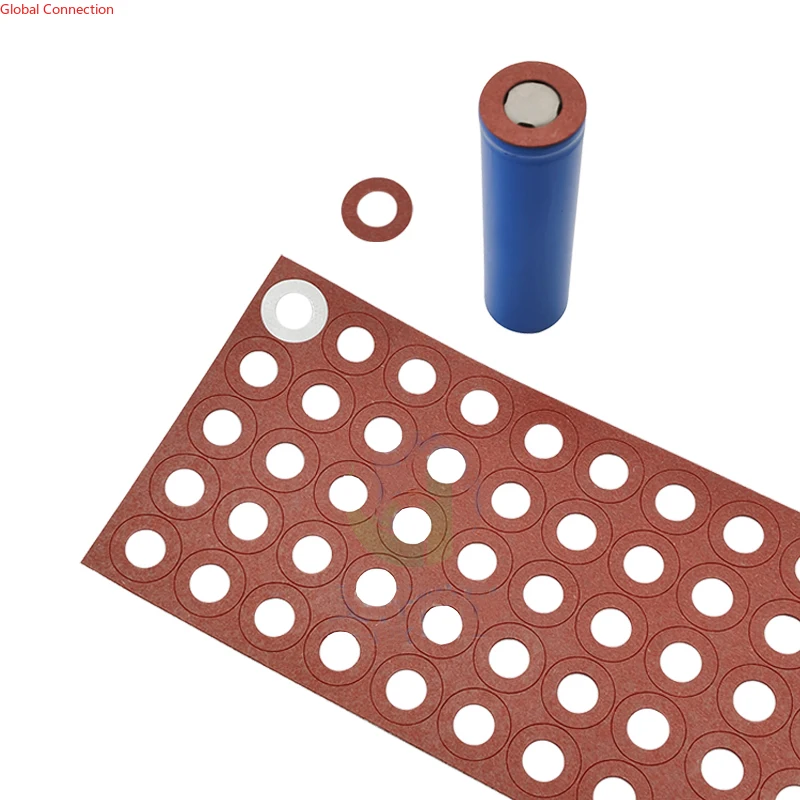 Red Hollow/solid Insulating Gasket 18650 Battery Positive Electrode Insulating Gasket Highland Barley Paper Insulating Paper