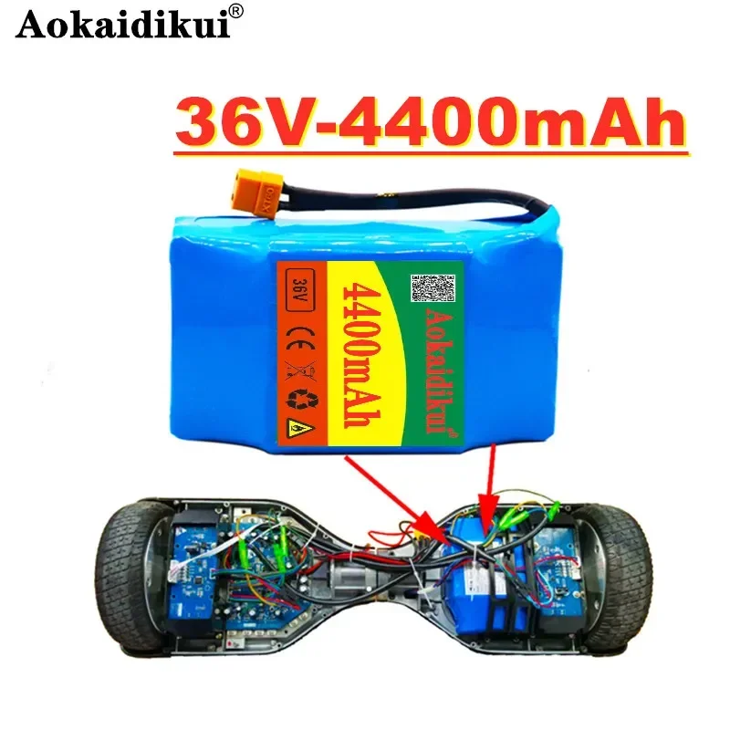 

Electric scooter 18650 lithium Battery pack 36v 10s2p 4.4Ah 4400mAh Rechargeable scooters Hoverboard Batteries built-in 20A BMS