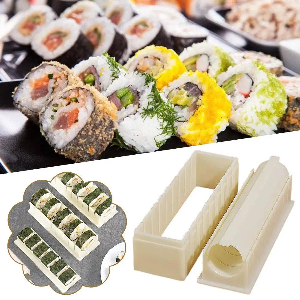 Quadratische herzförmige Kimbap Sushi Rolls Form wiederverwendbare Kunststoff Sushi Maker Ausrüstung Kit RoundSushi Herstellung Werkzeuge Kuchen Roll Form