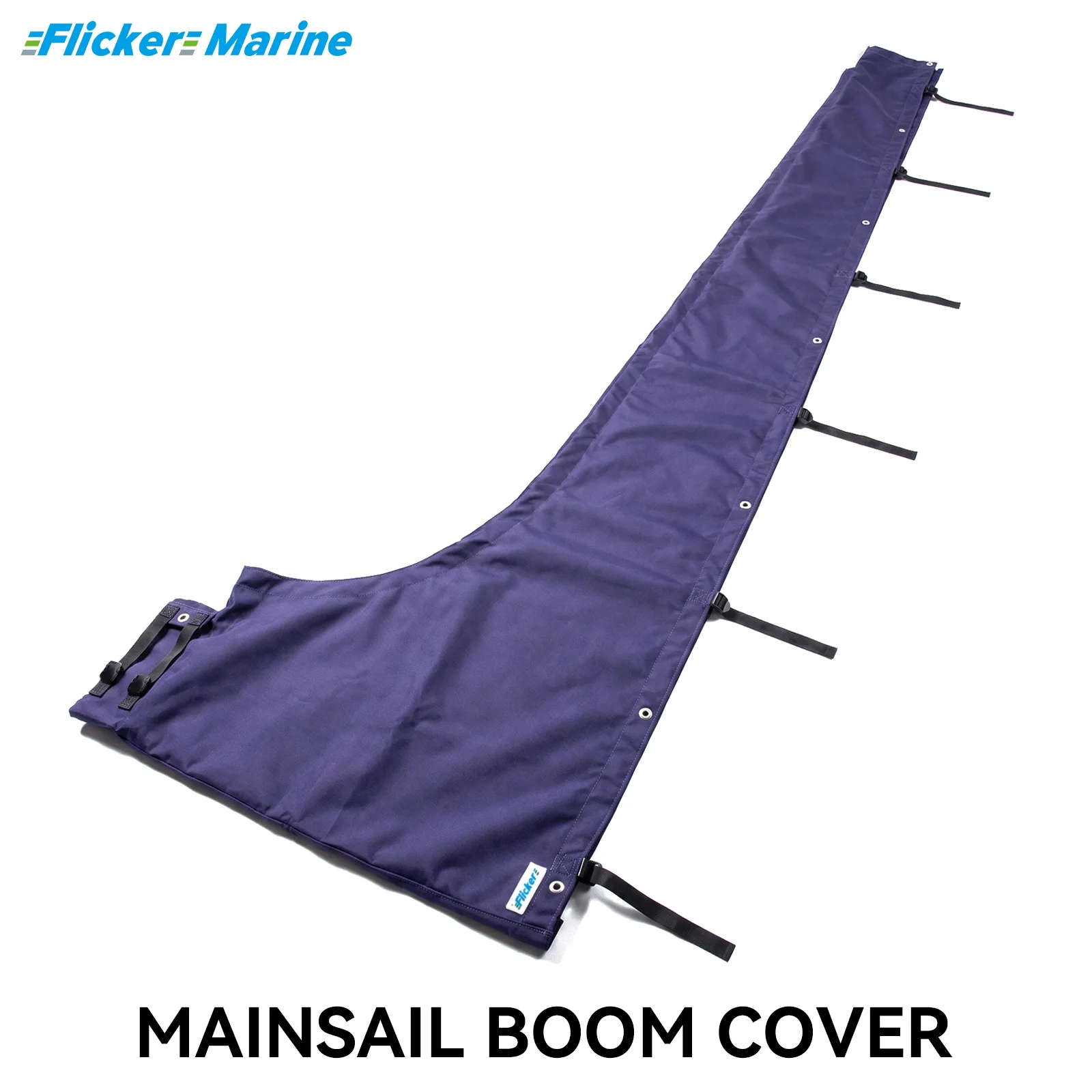 FLICKER MARINE Mainsail Boom Cover Classic Style Multi Size Polyester UV Resistant Durable Reinforced Stitching Sailboat Protect