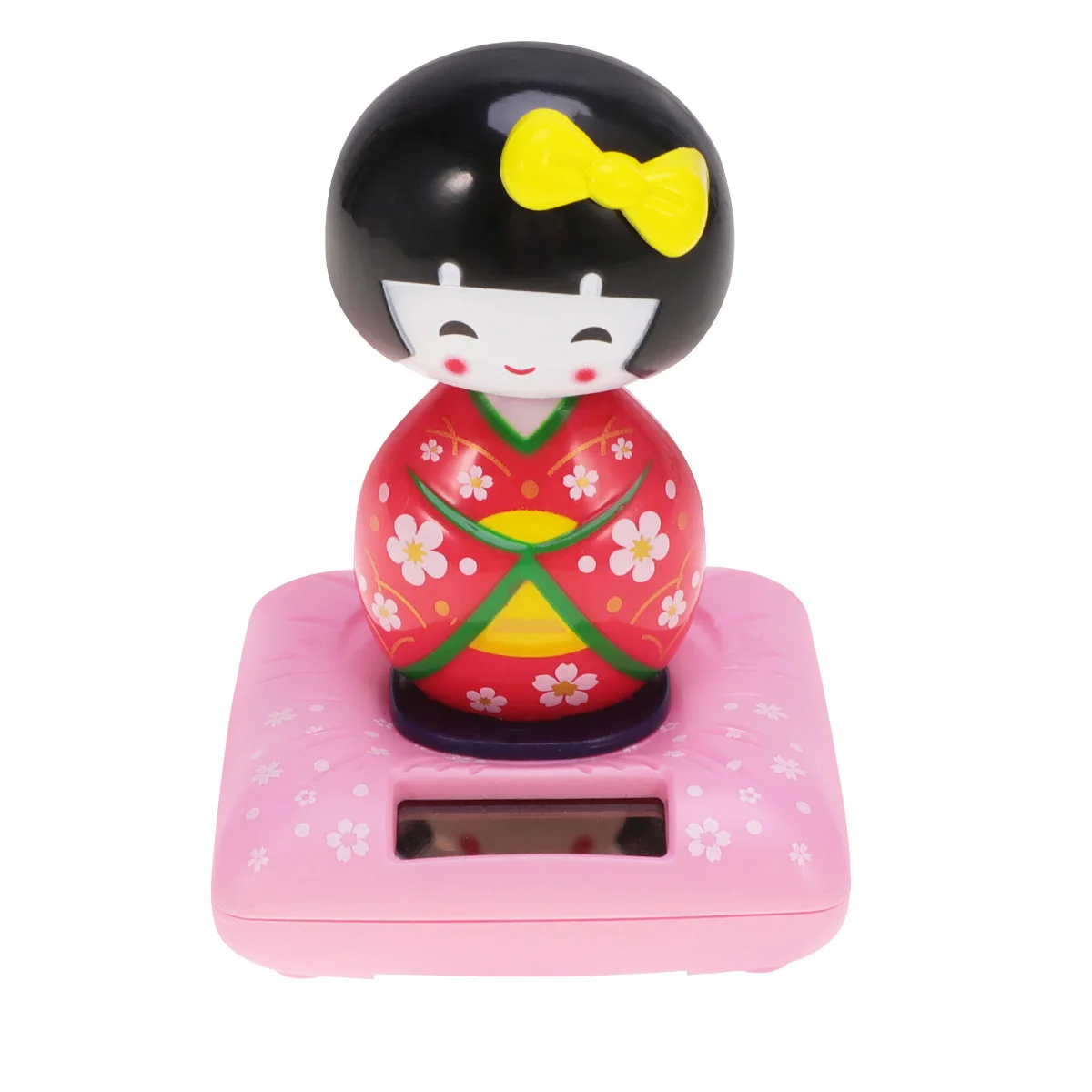 EXCEART Poupée Kimono Japonaise Solaire Secouant La Tête Ornement Décoratif pour Voiture Et Bureau Figurine De Table Créative 3X3X4 Pouces