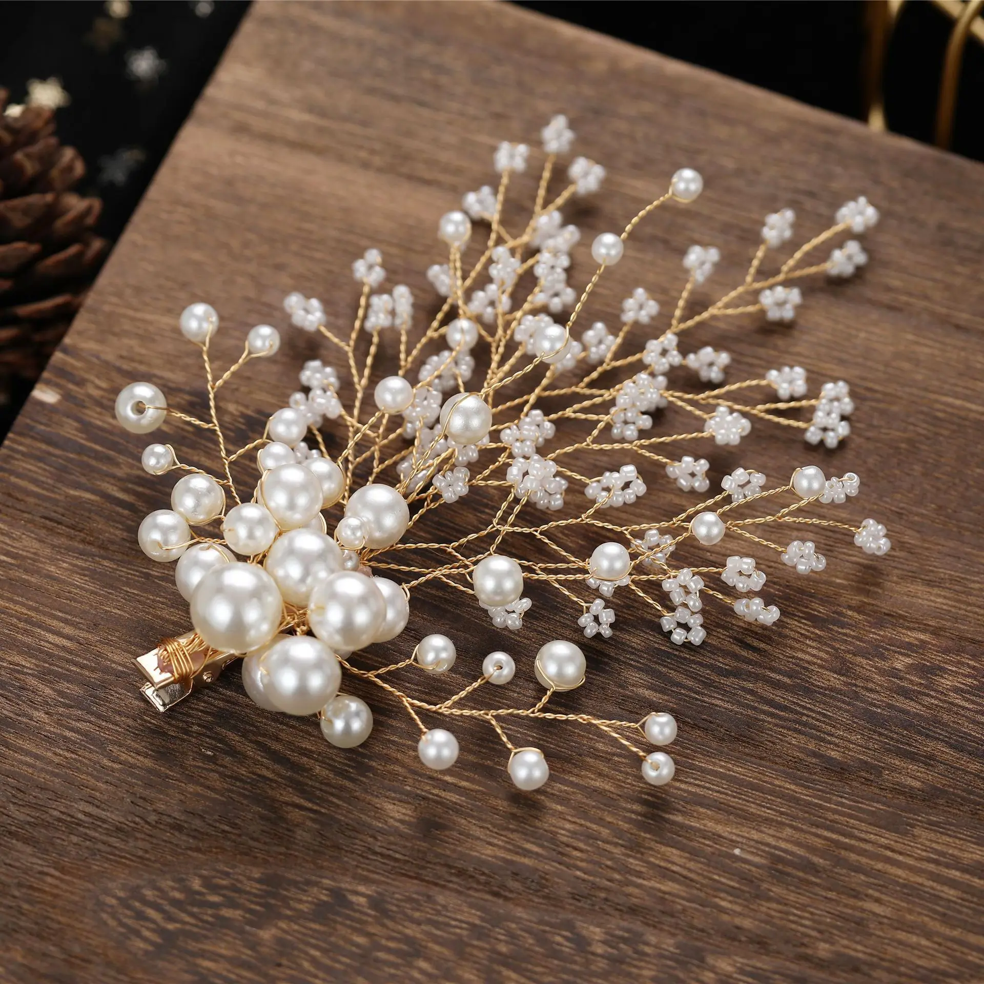 Headdress Princess New Wedding Hairpin Pearl Pop Pair Clip Super Fairy Head Catwalk Show Performance Birthday Party view 4