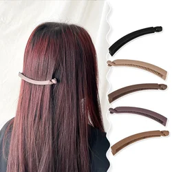 Solid Color Frosted Banana Clips Fashion Vertical Clip Korean Ponytail Holder Barrettes Hair Styling Accessories Hair Style Clip