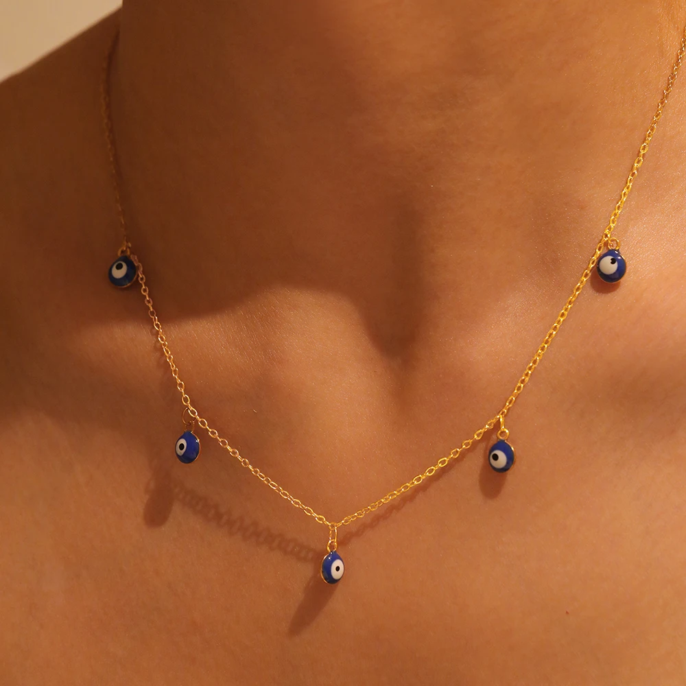 

Stainless Steel Necklaces Europe And The United States Creative Devil's Eye Pendant Fashion Blue Eye Necklace For Women Jewelry