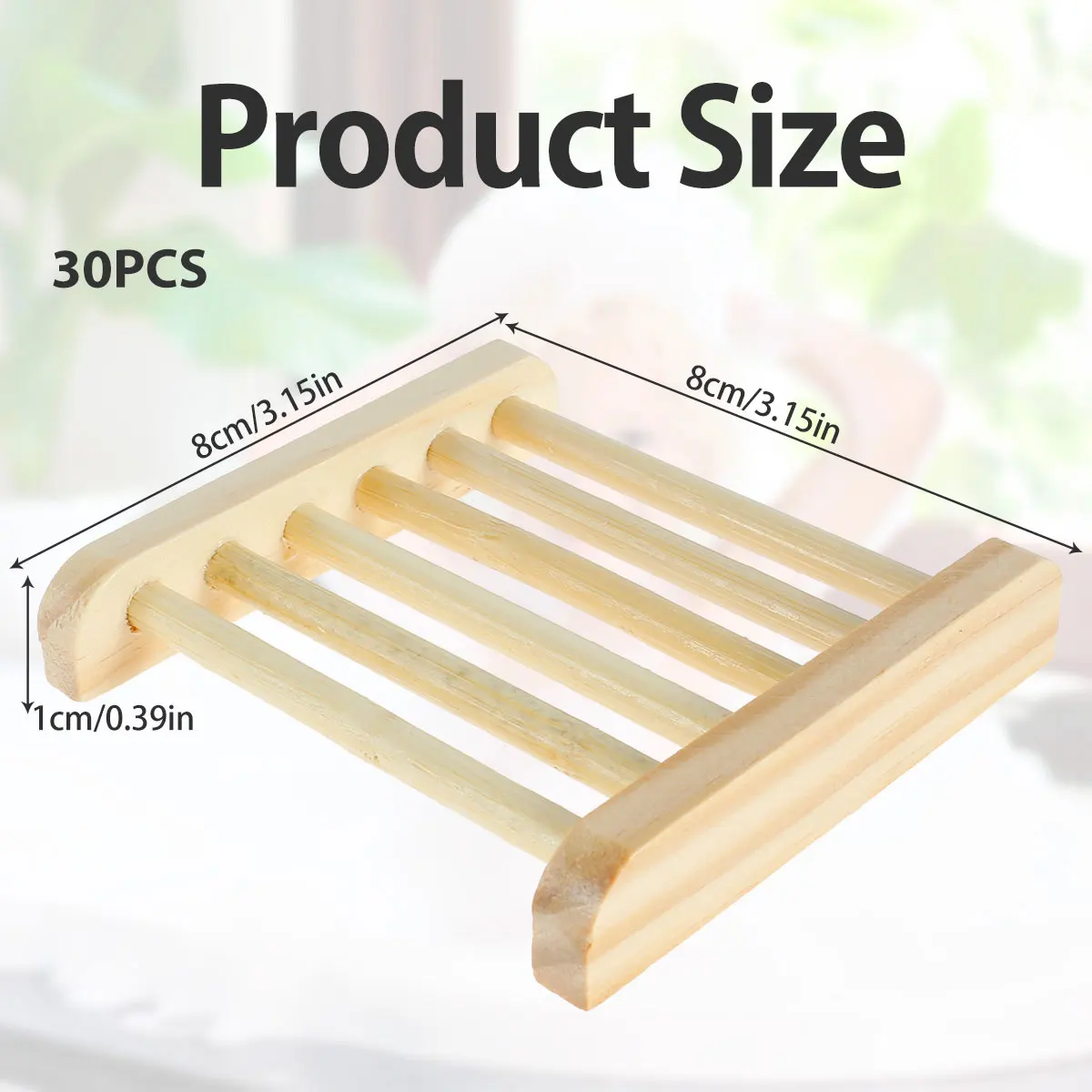 30/10Pcs Wooden Soap Tray Self Draining Soap Holder Draining Soap Dish Holder for Bathroom Kitchen Sink Soap Case Storage Holder