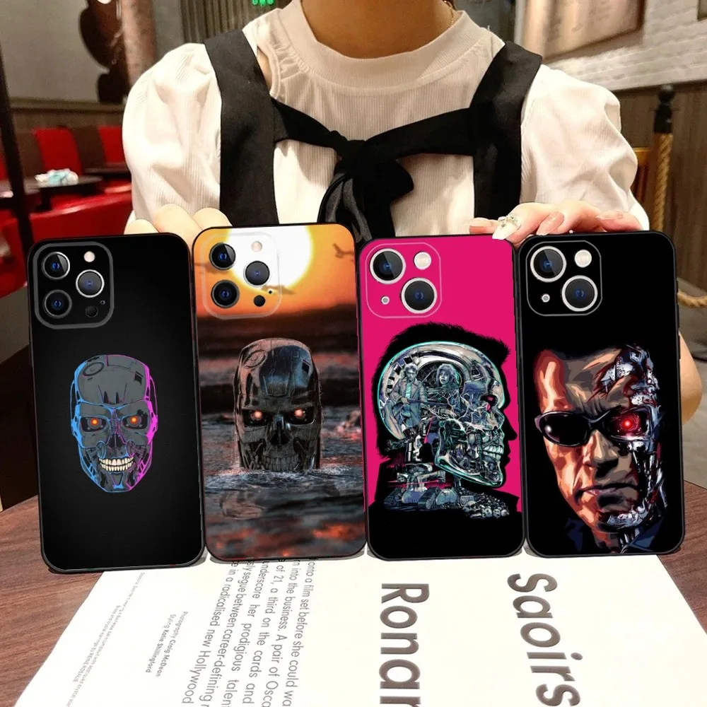 Movie The T-Terminator Phone Case For iPhone 16,15,14,13,12,11,Pro,X,XS,Max,XR,Plus,Mini Black Soft Silicone Case