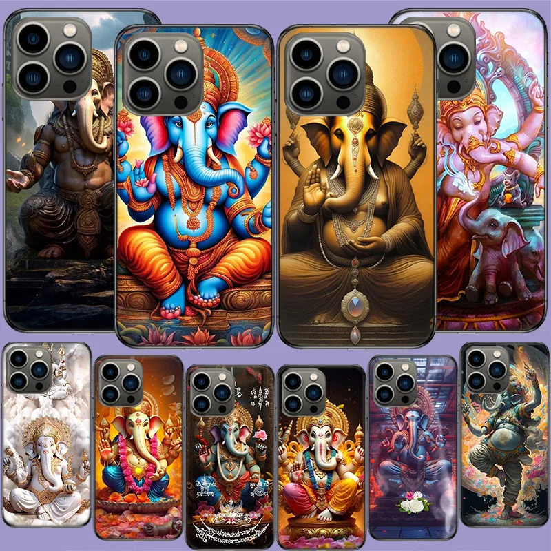 Ganesh lord Phone Case For Apple Iphone 16 13 Pro Max Coque 15 14 Plus Clear 12 Mini 11 Pro Cover Cute Fundas Silicone Soft Capa