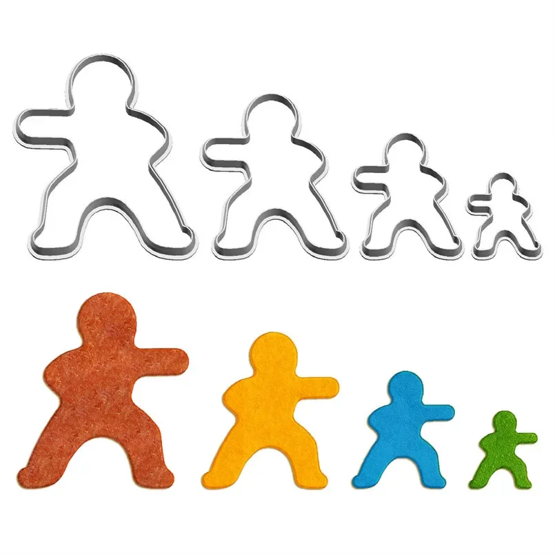 Practicing Kung Fu,Lightness Skills Long Punch Spin Kick Warm-up Invisable Kick,Plastics Mould,Cake Cookie Decorate Cutter Tools
