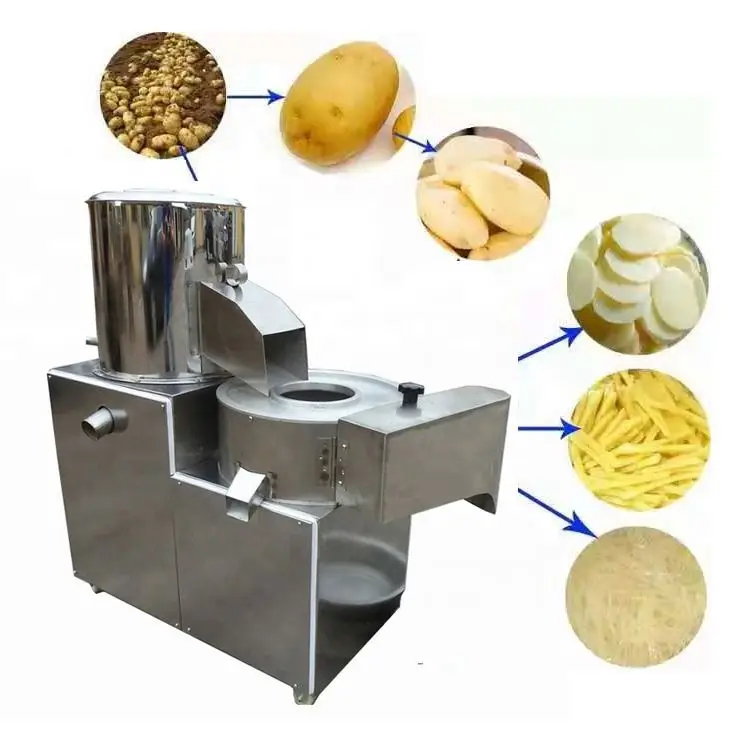 

Commercial Electric Potato Washer Peeler Cutter Slicer Shred Vegetable Washing Machine For Food Process Industry