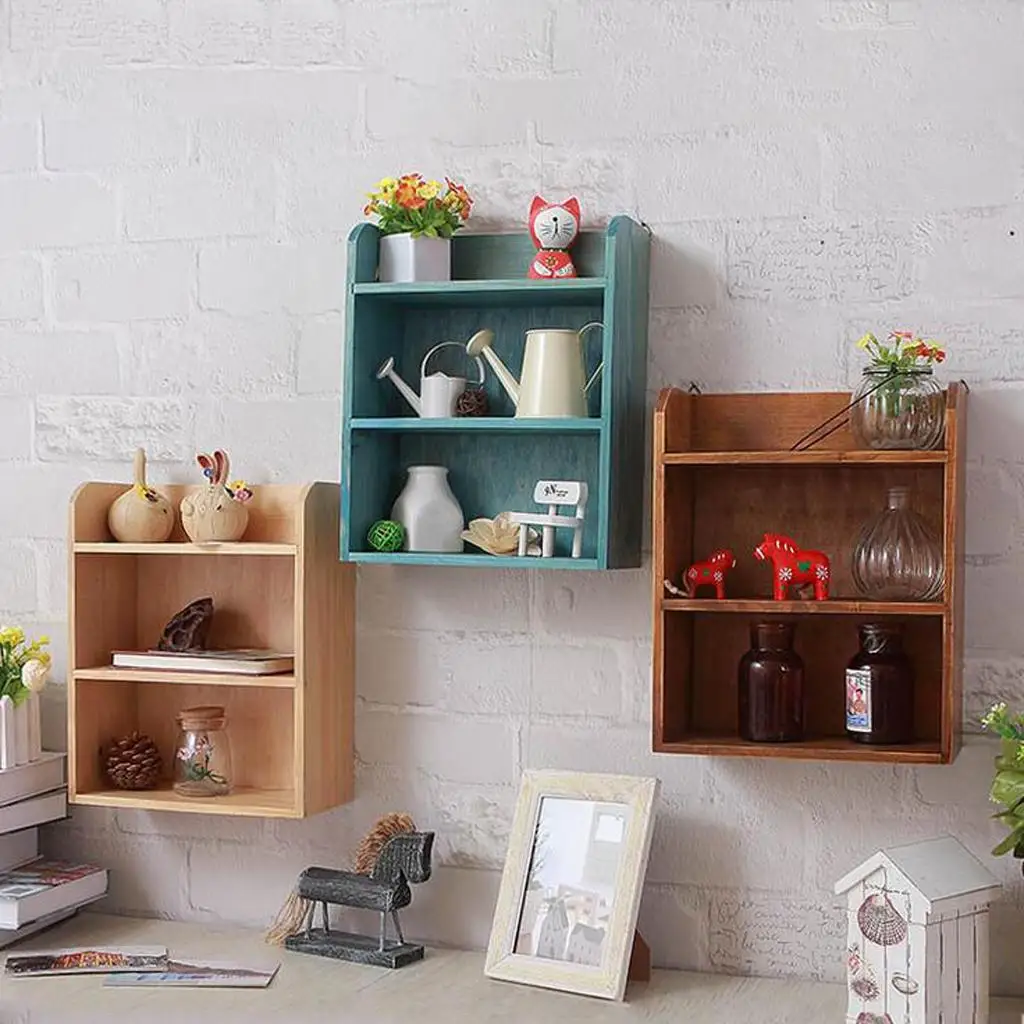 Wall Mounted Multi-Tiered Wooden Storage Shelf Office Desktop Storage Shelf Cabby Bin Desktop Storage Box For Home
