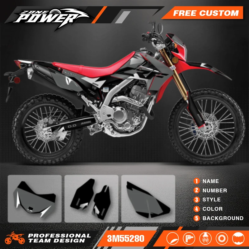 

Powerzone Motorcycle Graphic Decal Stickers Kits For Honda CRF250L 2012-2015 2016 2017 2018 2019 2020 Number Name Customize 017