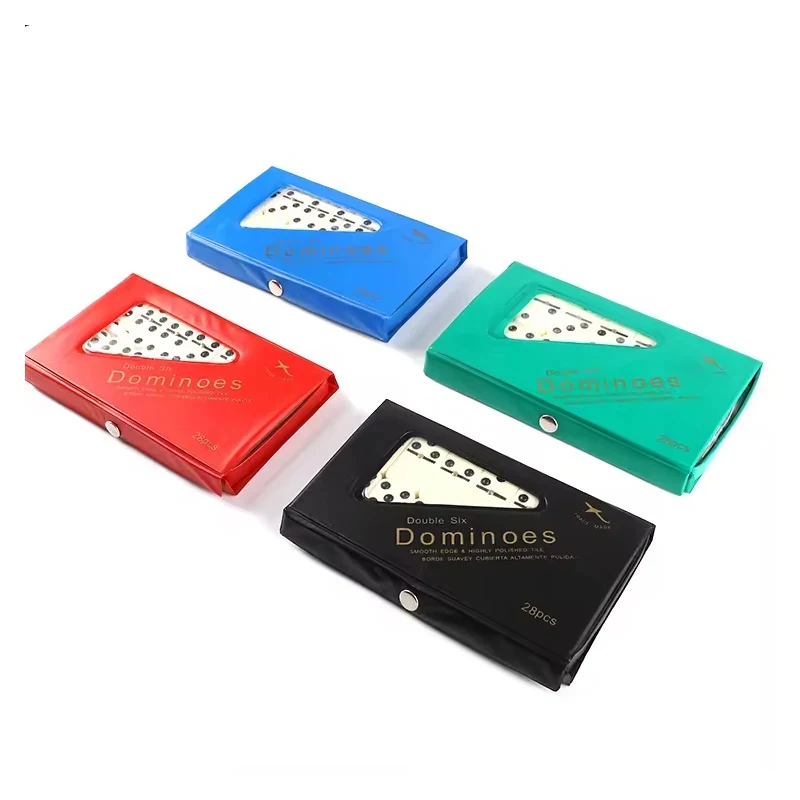 

1pc box dominoes nine dominoes pvc packaging push cards indoor and outdoor game boards
