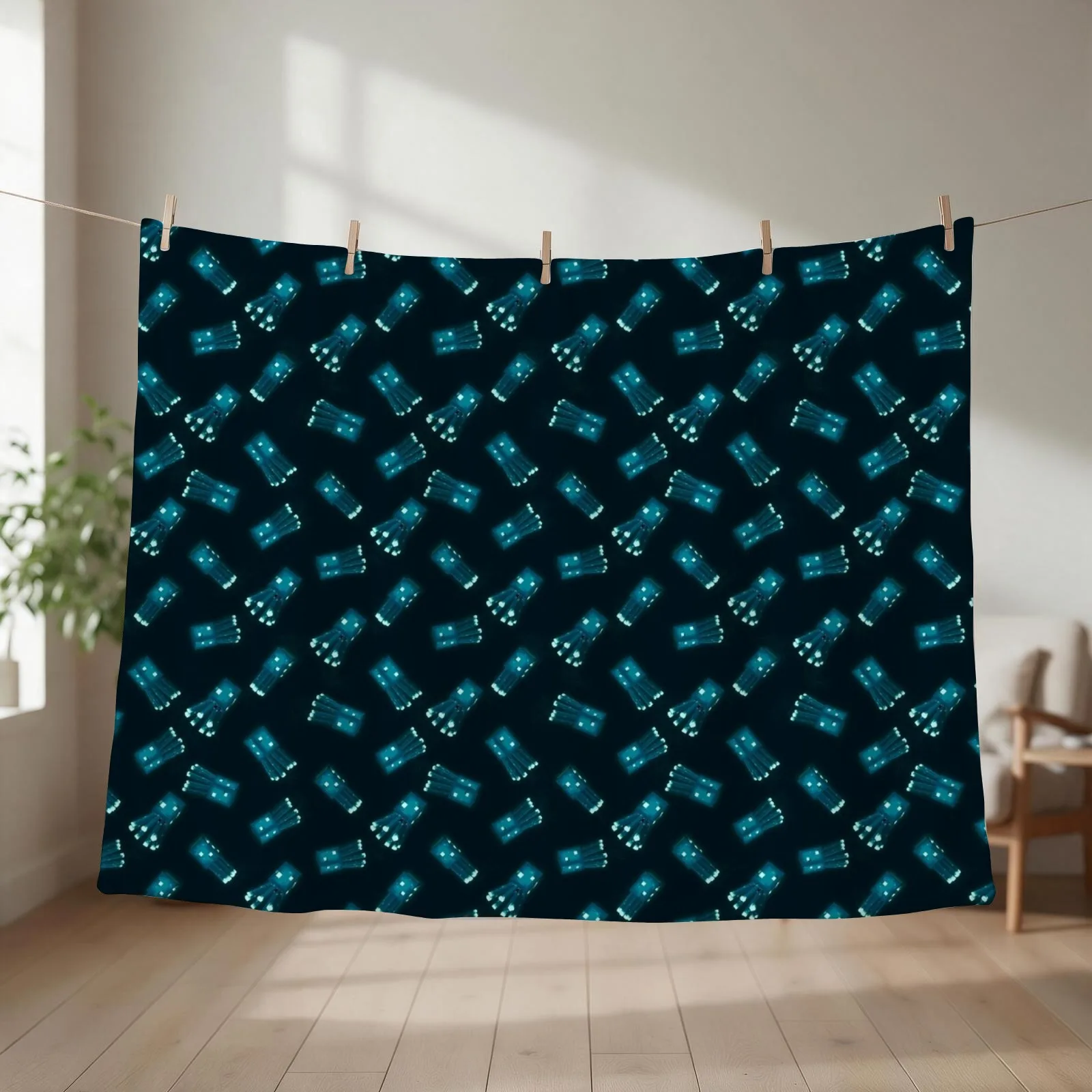 Glow Squid Pattern Throw Blanket Luxury Thicken Soft Plaid Blankets Sofas Of Decoration Hairys Blankets