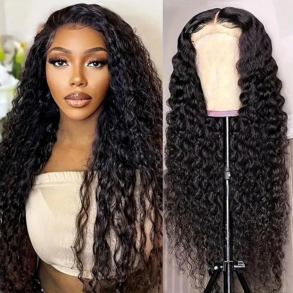 

180 Density Deep Wave Wigs 13x4 13x6 Transparent Lace Frontal Human Hair Wigs Pre-Plucked 5x5 Closure Lace Wig Remy Hair