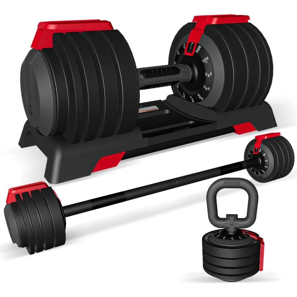 دمبل وزن 52.5 رطل مع 12 مقبضًا معدنيًا مضادًا للانزلاق