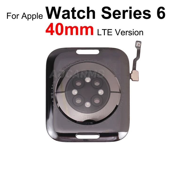 Aocarmo For Apple Watch Series 6 40mm / 44mm GPS / LTE Rear Glass Back Cover With Wireless Charging Coil Flex Replacement Part