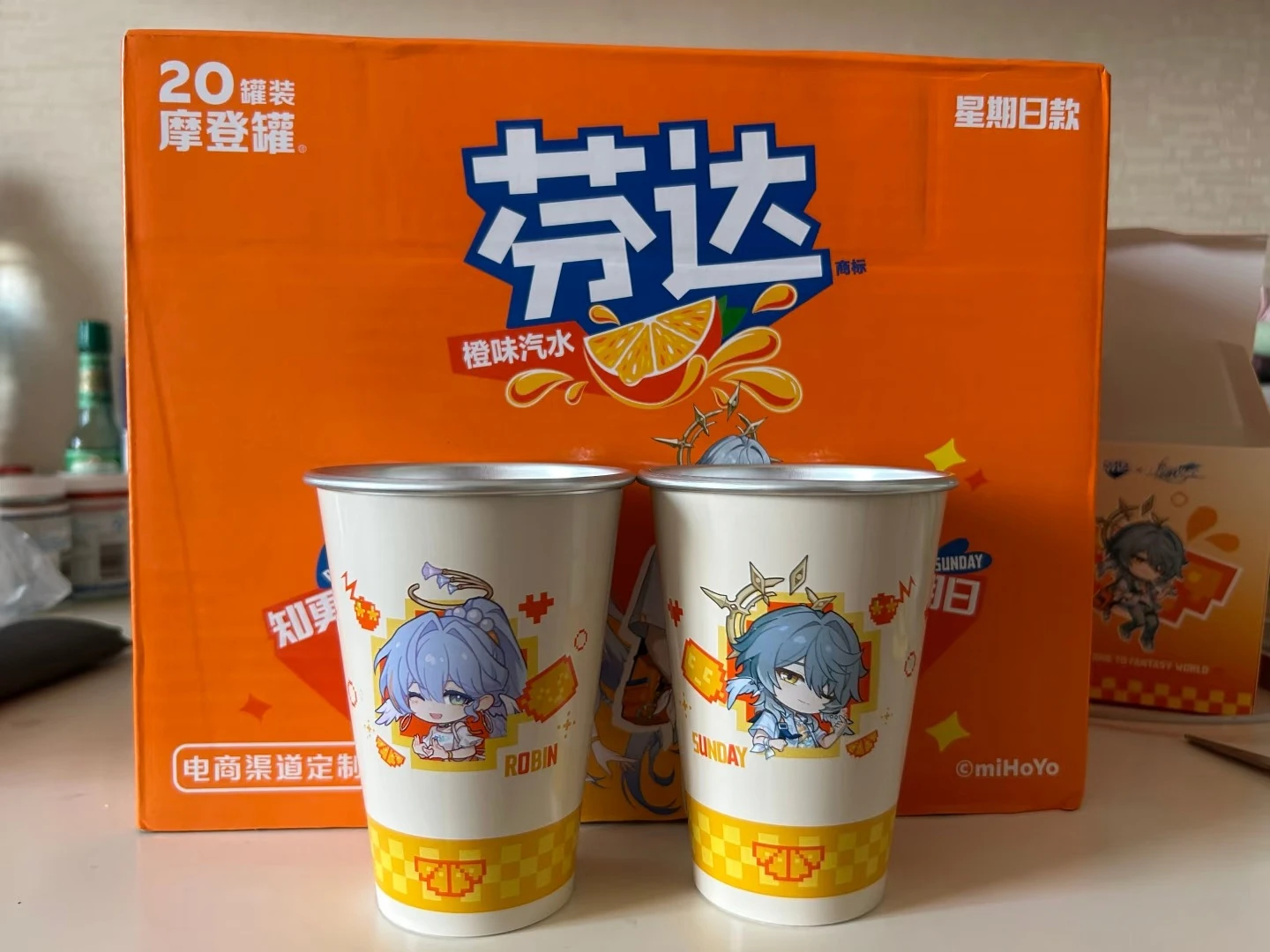 재고 있음 공식 HSR X 판타 로빈 선데이 350ml 컵 아크릴 스탠드 레이저 티켓 투명 카드 병 배지