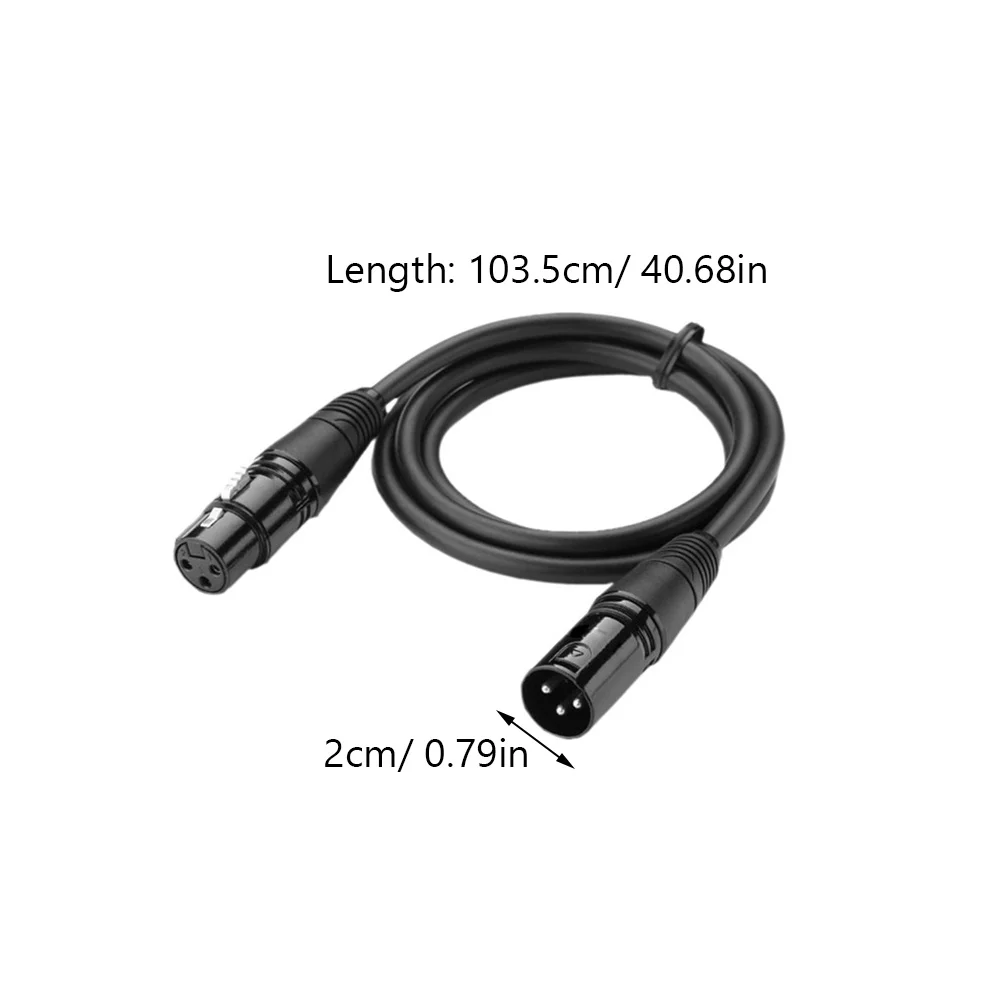 10Pcs Dmx Cable 1m Professional 3-Pin Stage Lighting Audio Line Moving Head Par Light Dj Equipment Black Dmx Cable