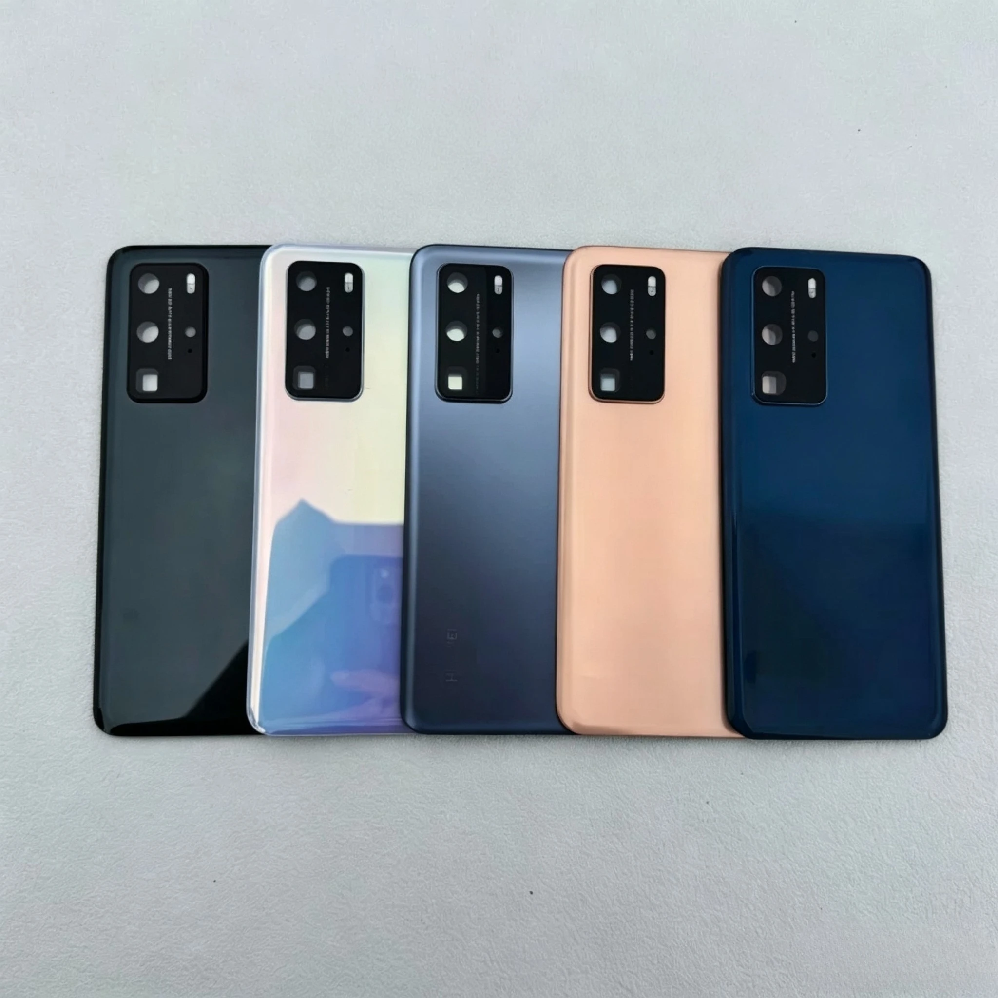For Huawei P40Pro Glass Back Lid Housing Case Battery Cover Repair  Parts  With Camera Lens and Adhesive