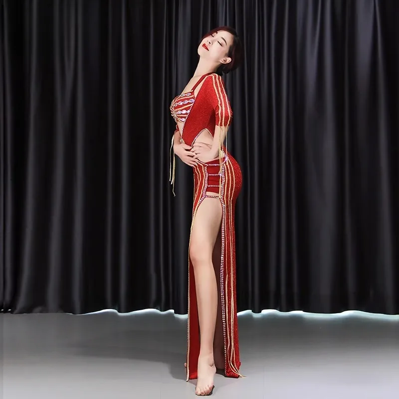 تخصيص أداء الرقص الشرقي رداء الأطفال 2015 مجموعة جديدة ملابس الرقص الغريبة زي الرقص الشرقي البرازيلي بذلة