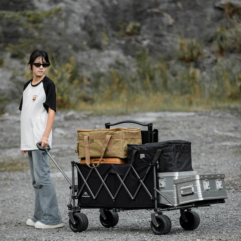 

Outdoor garden trolley, rear door folding camping vehicle, luggage vehicle, beach vehicle