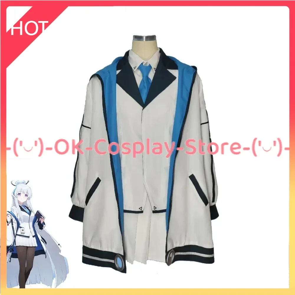 Ushio Noa Cosplay Kostuum Spel Blauw Archief Cosplay Dress Jk Suit Capuchon Shirt Rokken Halloween Feestuniformen Op Maat Gemaakt