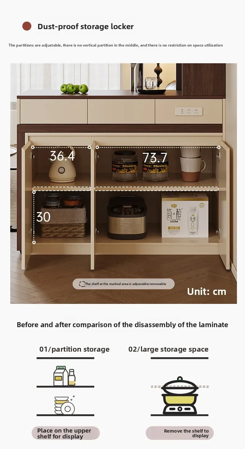 Household partition cabinet Multifunctional kitchen Side cabinet Storage locker 4