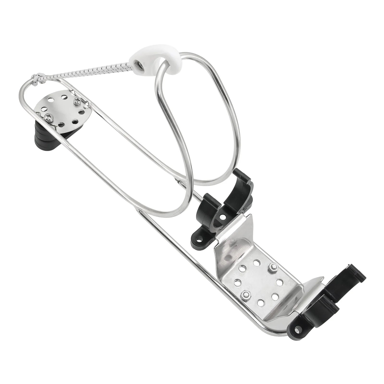 

2026 Stainless Steel Swimming Ring Holder Horseshoe Lifebuoy Bracket Life Buoys Ring Holder with Drink Bottle Holder Boat Parts