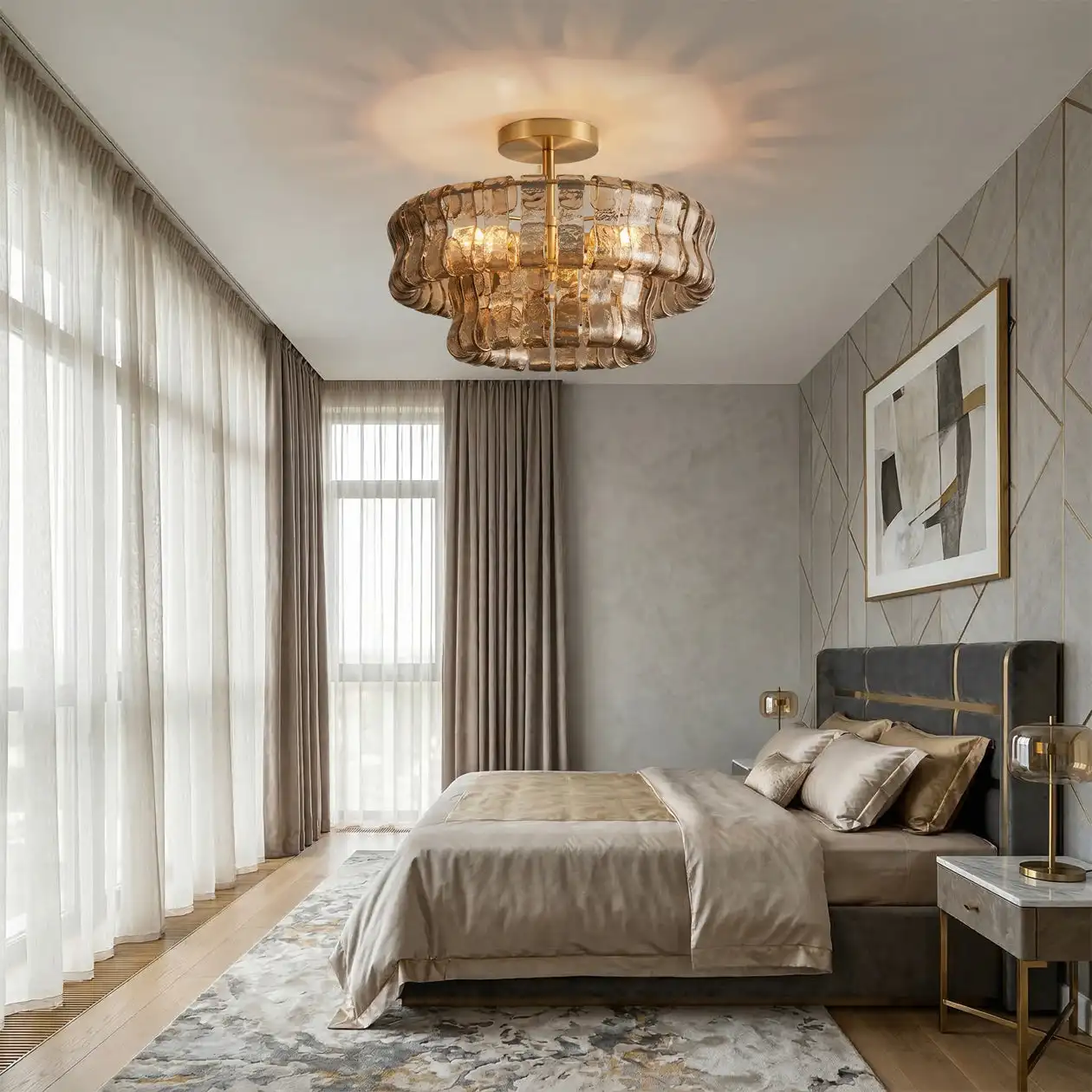 Italy Murano Glass Ceiling Chandelier Light For Living Room Bedroom Restaurant Home Decor Ceiling Light Indoor Lighting Fixture