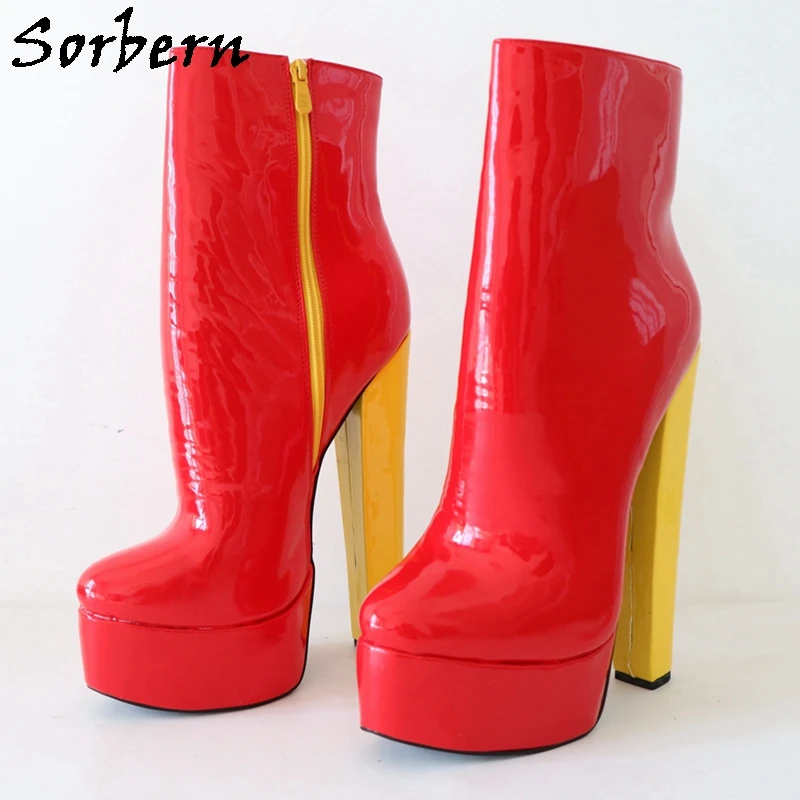 Sorbern 20cm Platform Ankle Boots Unisex Black 3