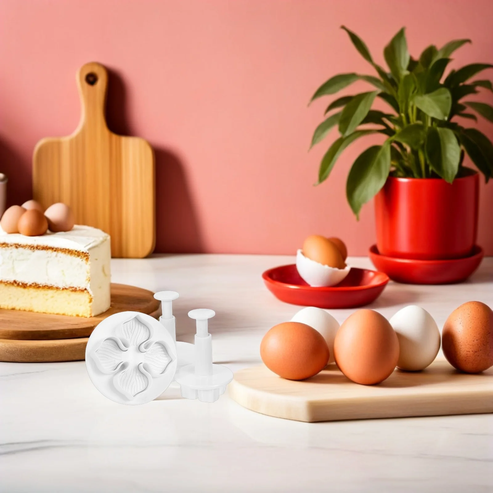 3 pezzi stantuffi per taglierina per fondente di ortensia 3 diverse dimensioni stampi per biscotti per torta in plastica dura bianca taglierina per fondente di ortensia