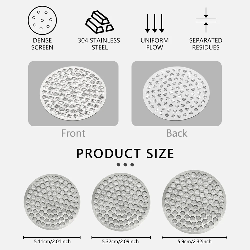 Espresso Puck Screen Single Layer Lower Shower Screen Fine Mesh Plate Reusable Stainless Steel Coffee Filter For Portafilter