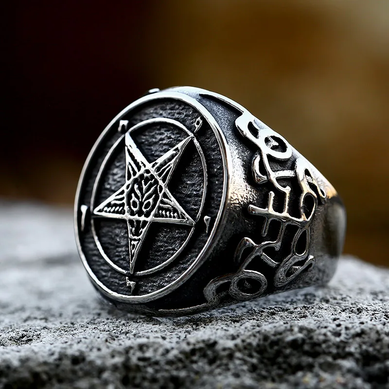 Beier 316L Stainless Steel Fallen angel Lucifer Satan Signet Ring Messenger of hell satan Personality Fashion Jewelry BR8-757