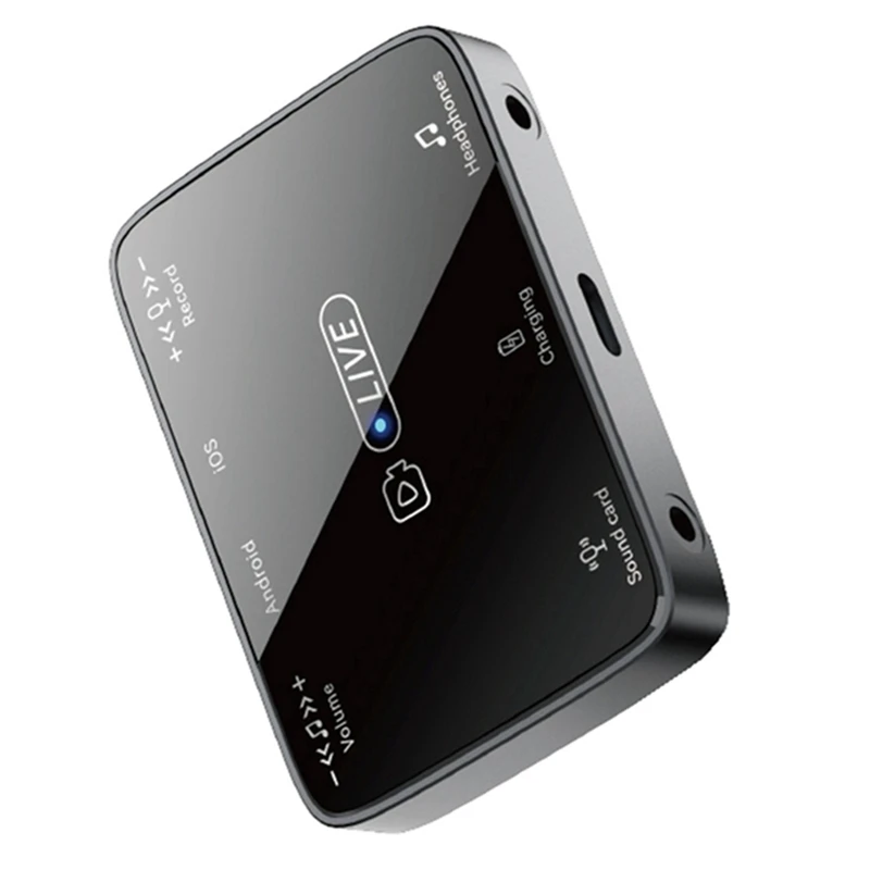 محول بطاقة الصوت 2 في 1 للبث المباشر مناسب للإضاءة/النوع العالمي للكاريوكي والميكروفون قطعة أثرية