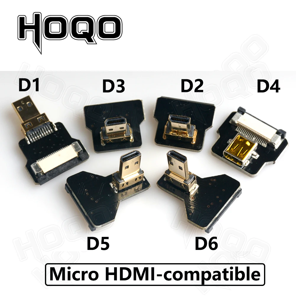 HDMI-Compatible Ribbon cable，Connector Flexible Flat Cable for Orange Pi Micro HDMI to HDMI/Mini HDMI Female 90 Degree FFC