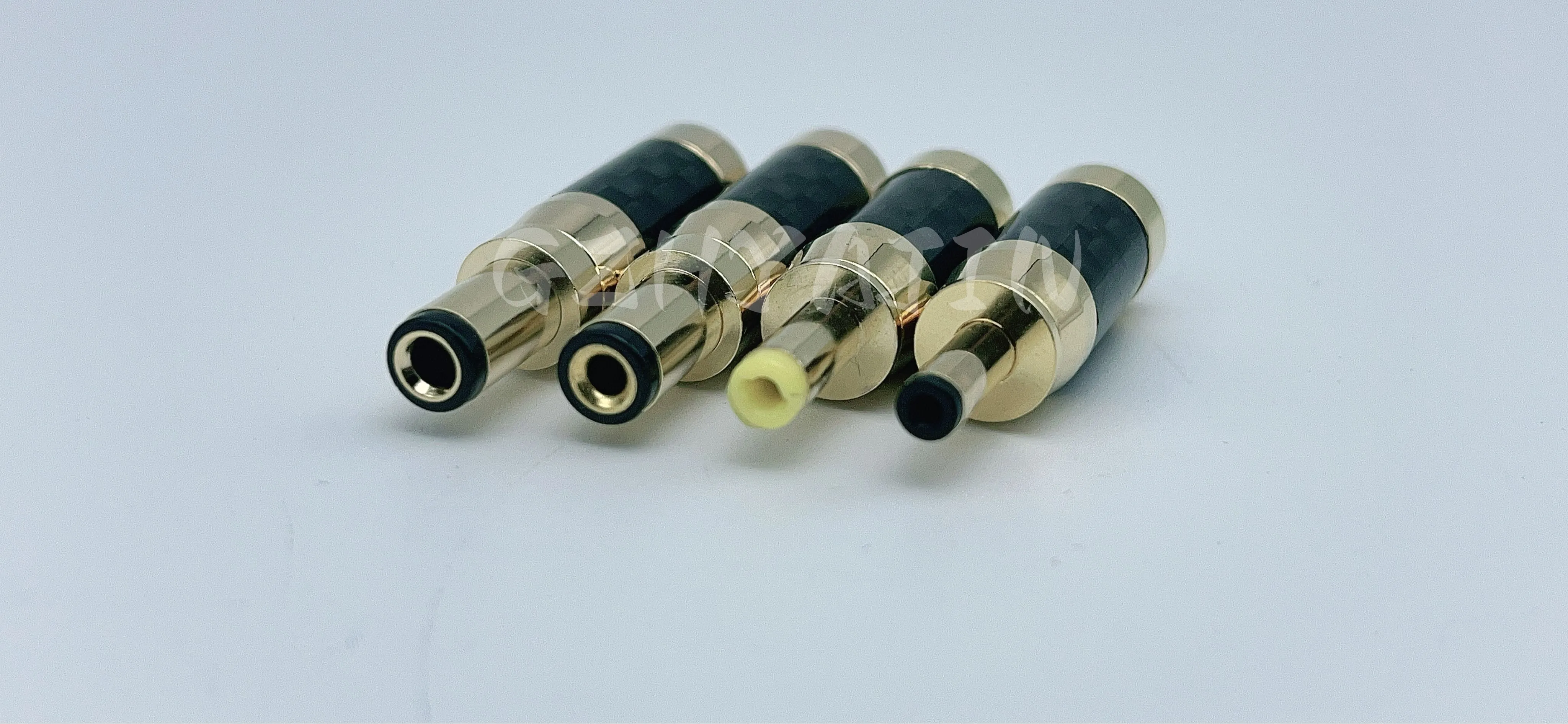 Free Shipping 1PCS Pure copper plated gold fiber carbon fiber DC plug 5.5*2.5mm 5.5*2.1mm for Linear Power Output Line DIY