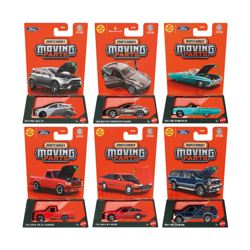 En Stock caja de cerillas piezas móviles coche niño juguetes 1:64 Diecast Ford Focus Thunderbird Maserati Granturismo Folgore vehículos modelo regalo